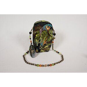 Mary Frances Chatterbox Bird Parrot Green Special Beaded Bag Handbag Purse NEW!